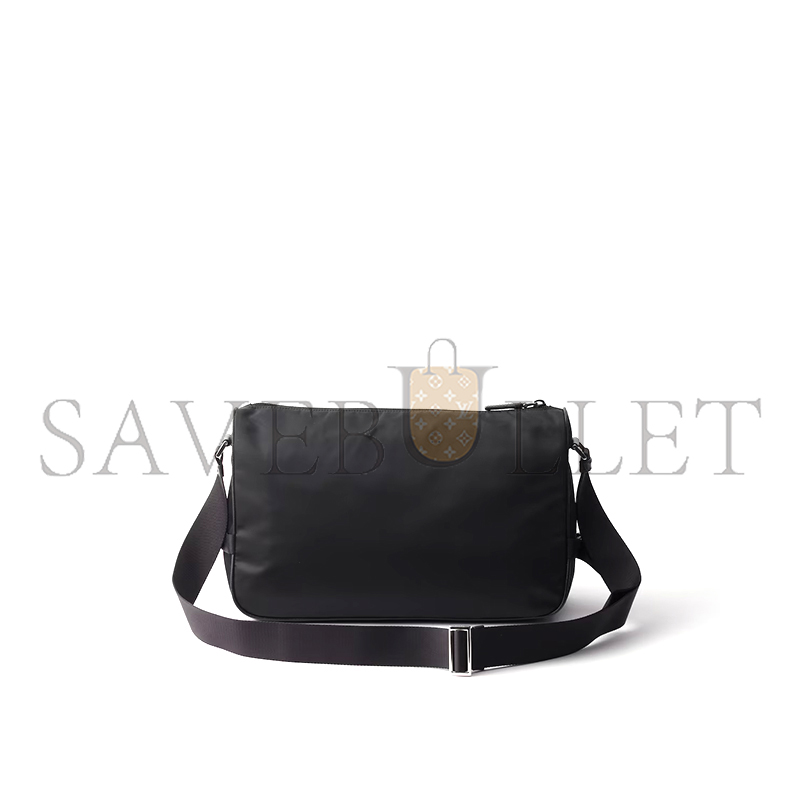 PRADA LARGE RE-NYLON AND SAFFIANO LEATHER SHOULDER BAG 2VH191 (35*22*12cm)